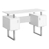 Contemporary 47" White Computer Desk with Storage Cabinets