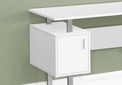 Contemporary 47" White Computer Desk with Storage Cabinets