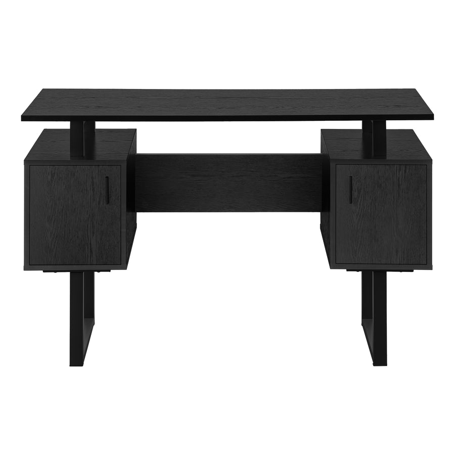 Contemporary 47" Black Computer Desk with Storage Cabinets