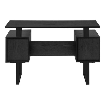 Contemporary 47" Black Computer Desk with Storage Cabinets