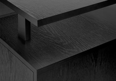 Contemporary 47" Black Computer Desk with Storage Cabinets