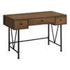 Walnut 47" Industrial-Style Contemporary Computer Desk with Storage