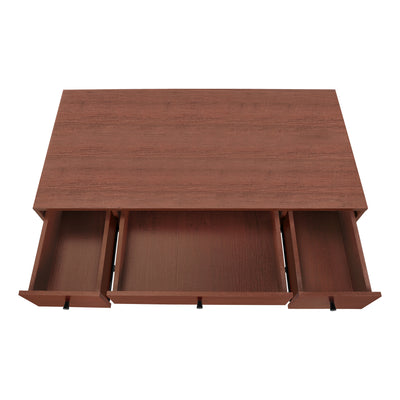 Cherry Wood 47" Industrial-Style Contemporary Computer Desk with Storage