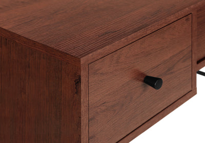 Cherry Wood 47" Industrial-Style Contemporary Computer Desk with Storage
