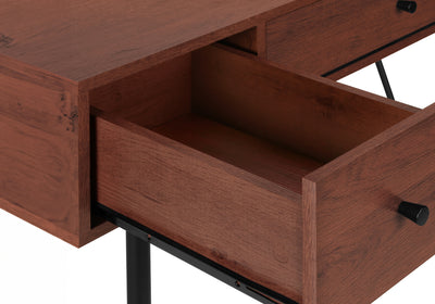 Cherry Wood 47" Industrial-Style Contemporary Computer Desk with Storage