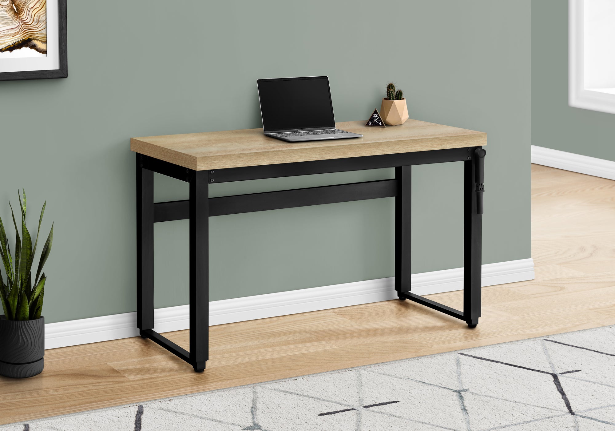 Adjustable Height 47" Natural Home Office Desk
