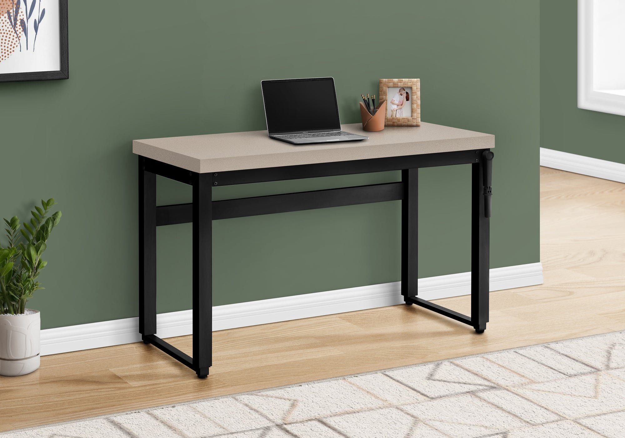 Taupe Adjustable Height 47" Home Office Desk