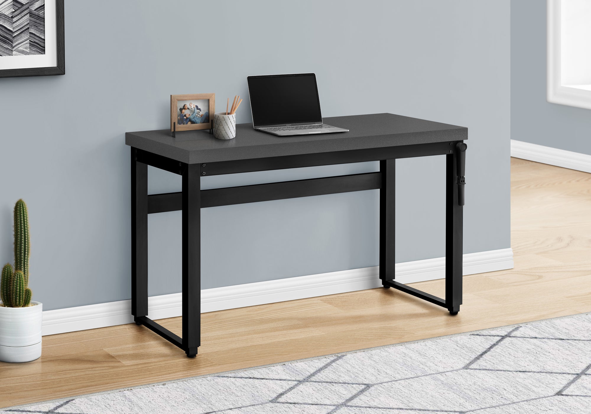Adjustable Height 47" Grey Home Office Desk