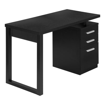 47" Black Floating Computer Desk with Storage