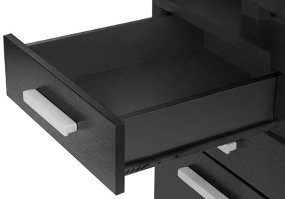 47" Black Floating Computer Desk with Storage