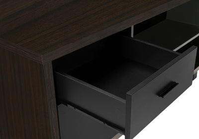 72" Espresso and Black Executive L-Shaped Desk