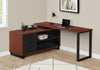 72" Cherry and Black Executive L-Shaped Desk
