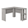 Grey 47" L-Shaped Computer Desk with Storage