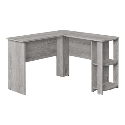 Grey 47" L-Shaped Computer Desk with Storage