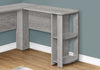 Grey 47" L-Shaped Computer Desk with Storage