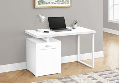 47" White Floating Desktop Workstation with Storage