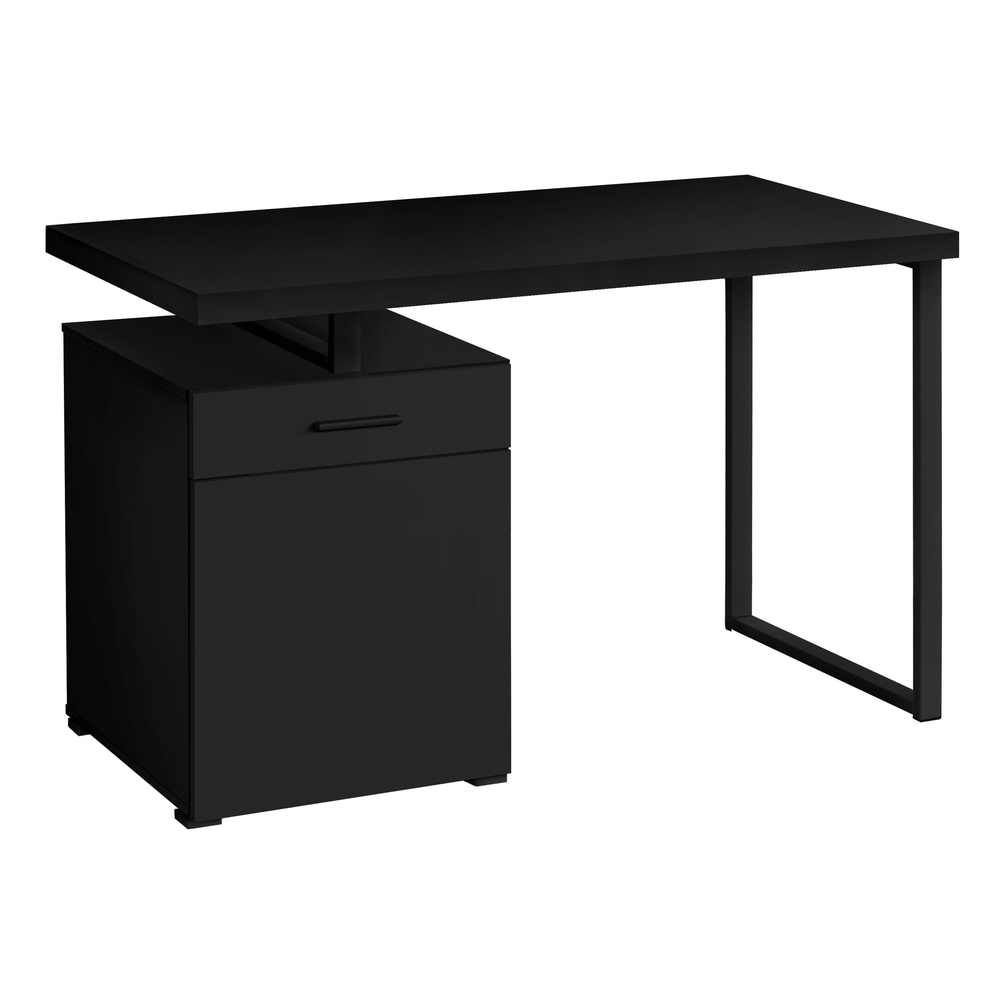 47" Black Floating Desktop Workstation with Storage