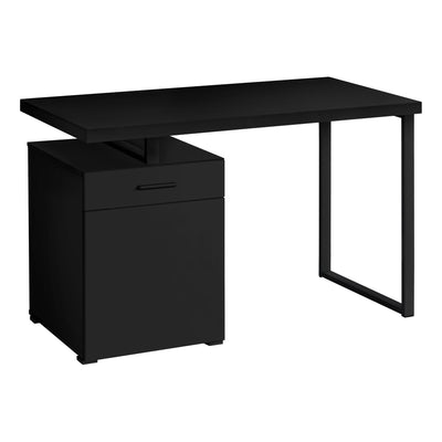 47" Black Floating Desktop Workstation with Storage