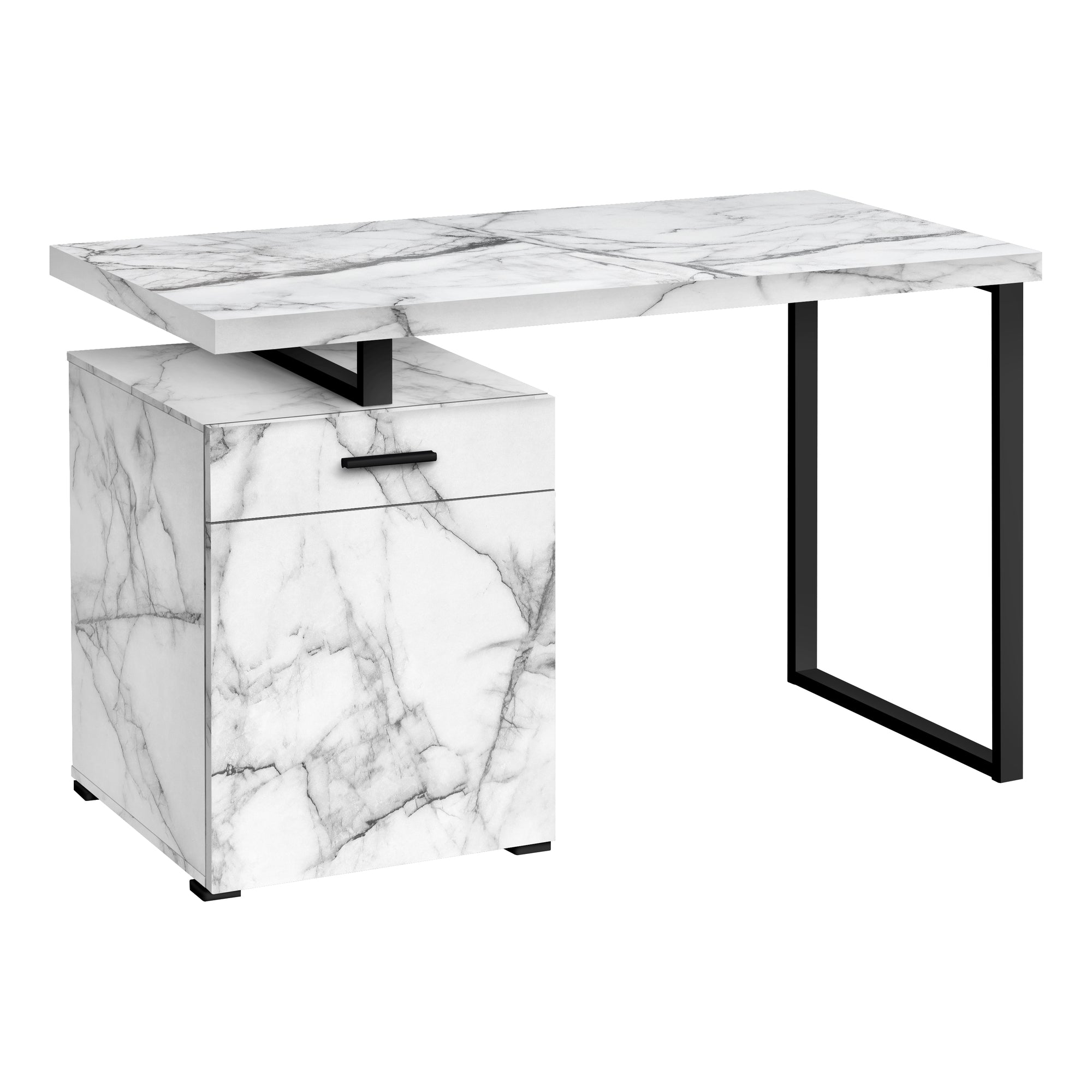 47" Marbled Floating Desktop Workstation with Storage