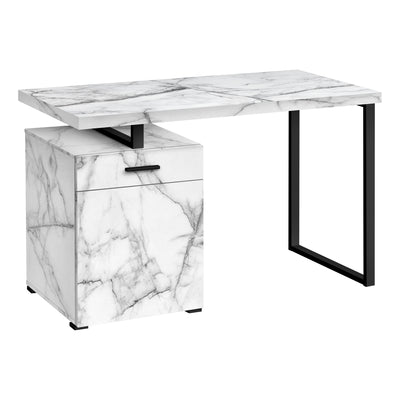47" Marbled Floating Desktop Workstation with Storage