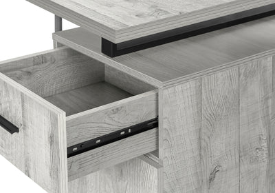 47" Grey Floating Desktop Workstation with Storage