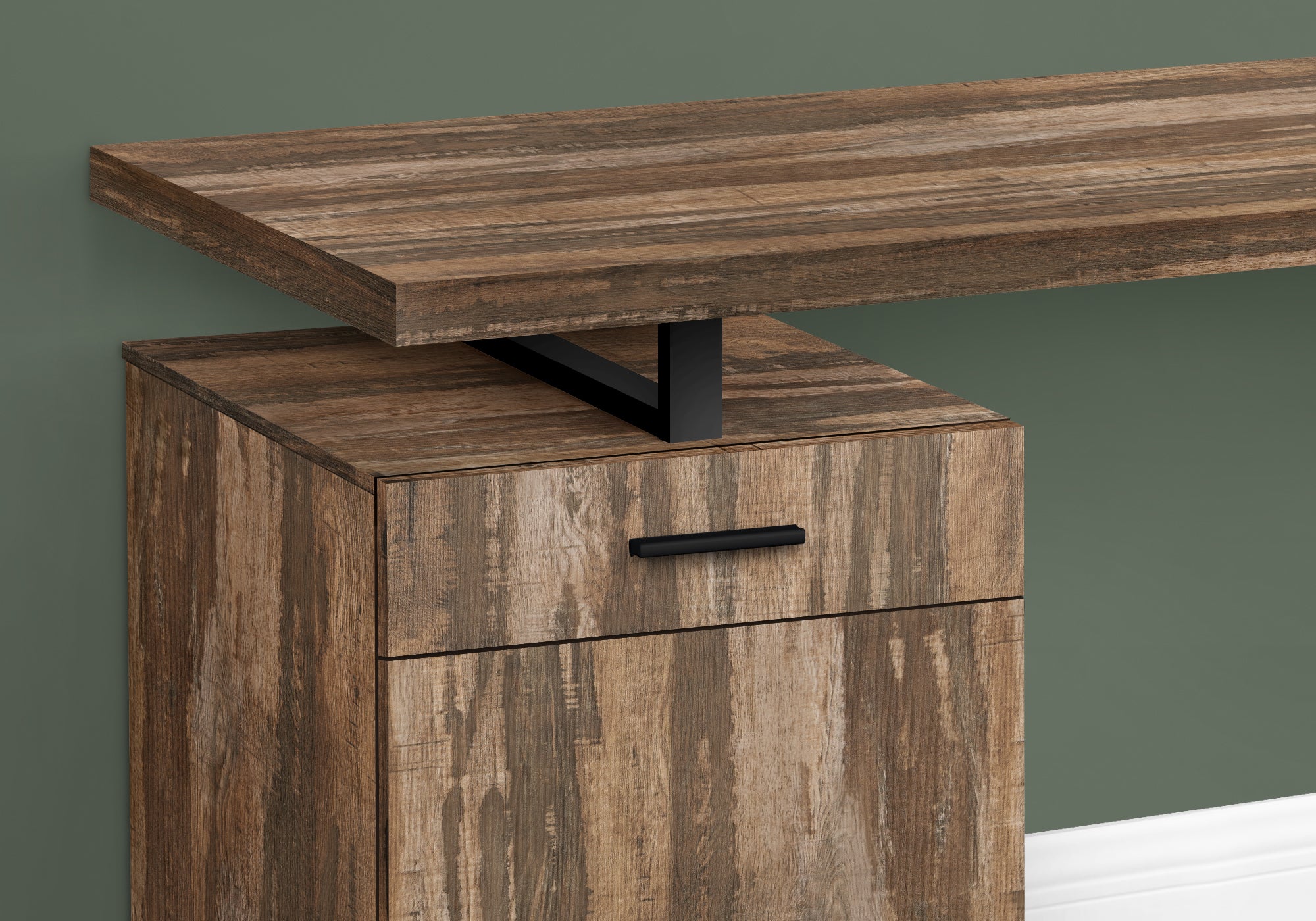 47" Brown Floating Desktop Workstation with Storage