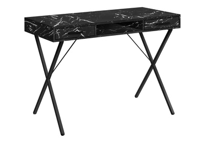 Black Marbled 42" Trestle Workstation with Storage