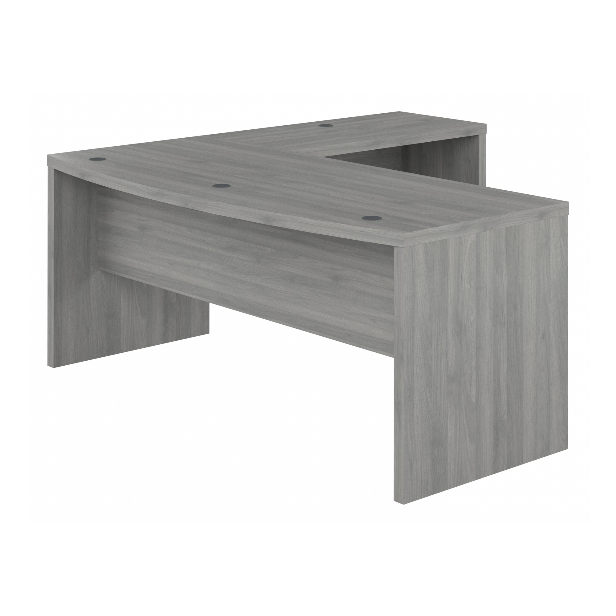 72" Modern L-Shaped Bow-Front Office Desk in Modern Gray