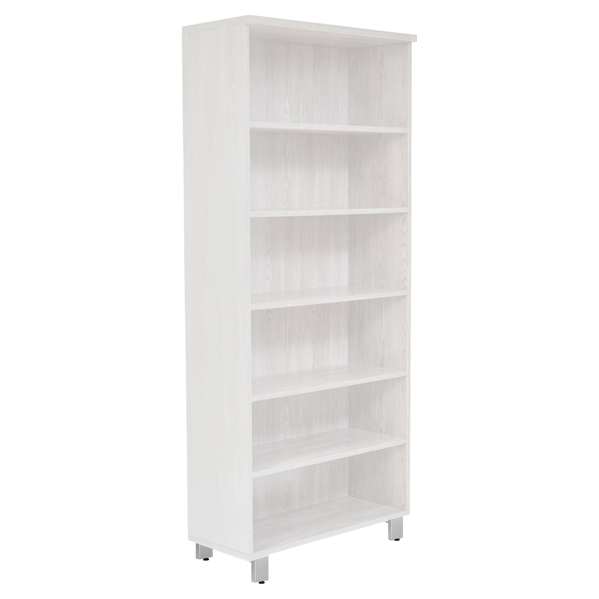 31.5" x 71.5" White Bookcase with Steel Adjustable Legs