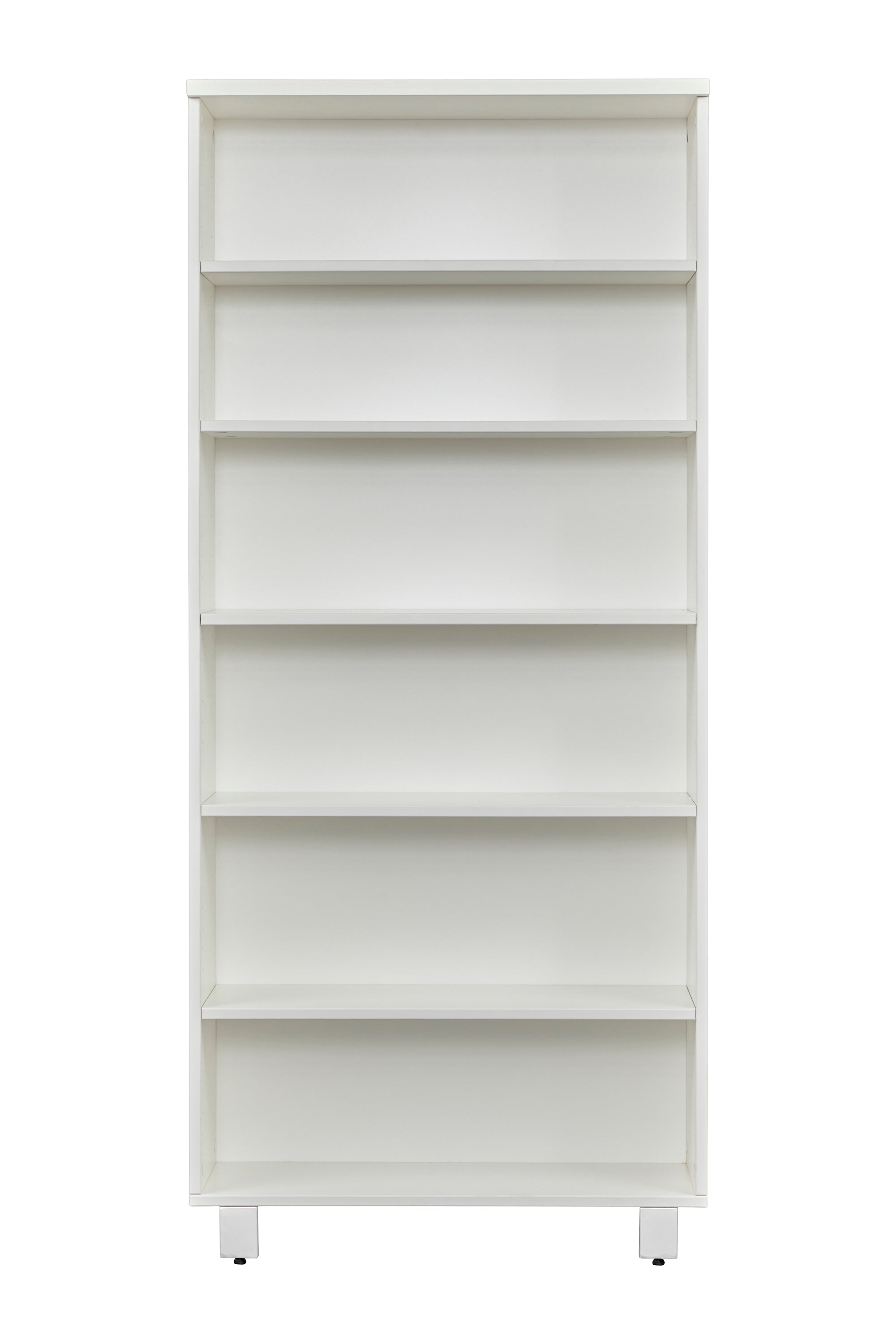 31.5" x 71.5" White Bookcase with Steel Adjustable Legs