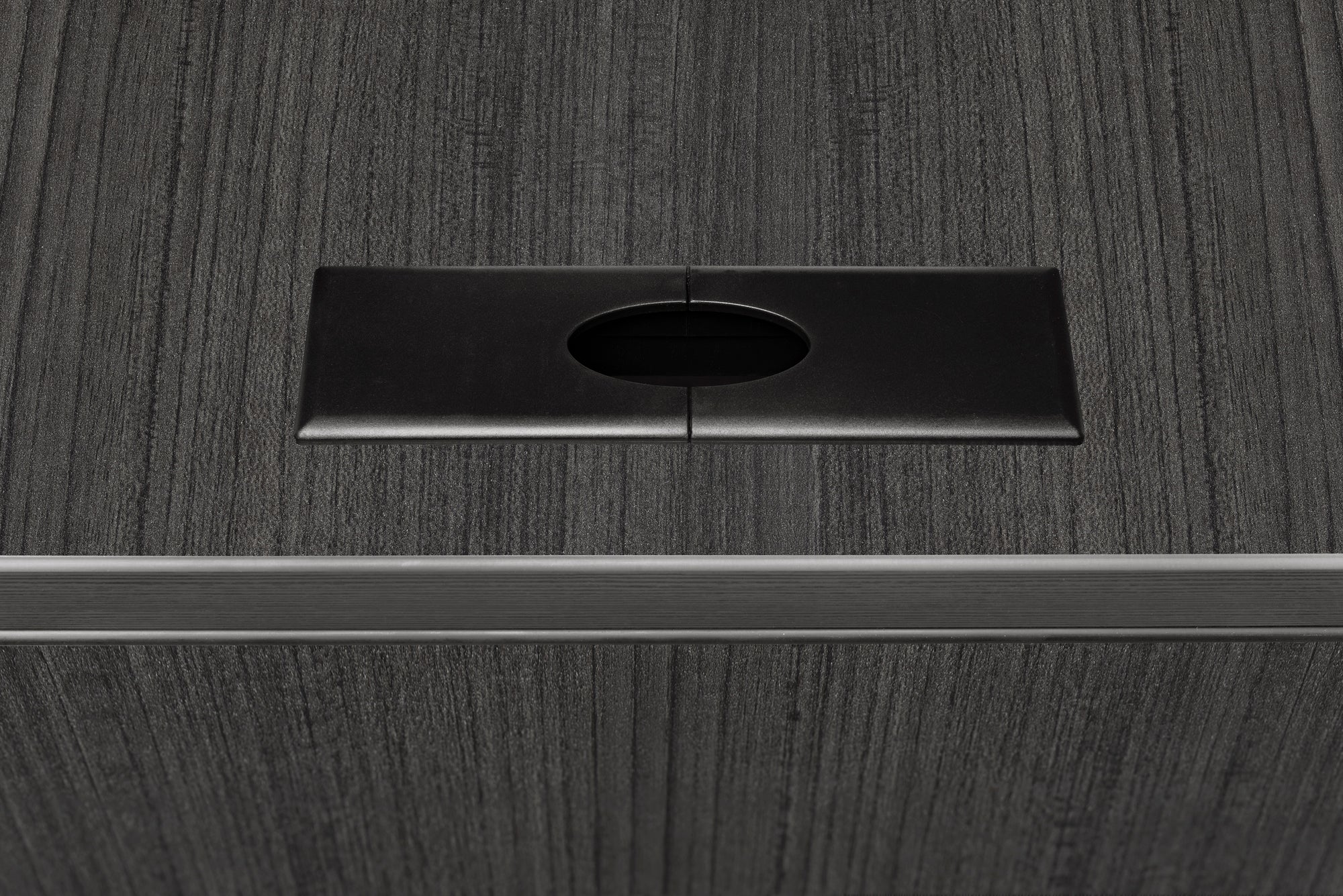 Premium Ash Gray U-shaped Desk with Locking Pedestal & Wire Management