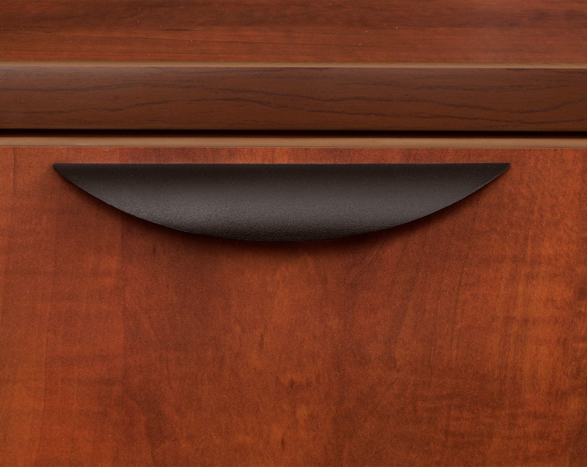 Premium Cherry U-shaped Desk with Locking Pedestal & Wire Management