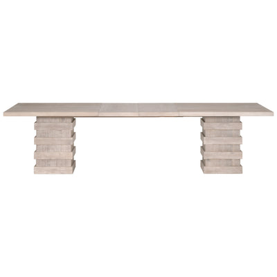 Stacked Column Natural Gray Acacia 84" - 120" Adjustable Conference Table