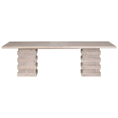 Stacked Column Natural Gray Acacia 84" - 120" Adjustable Conference Table