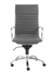 Gray Leather & Chrome High Back Modern Office Chair