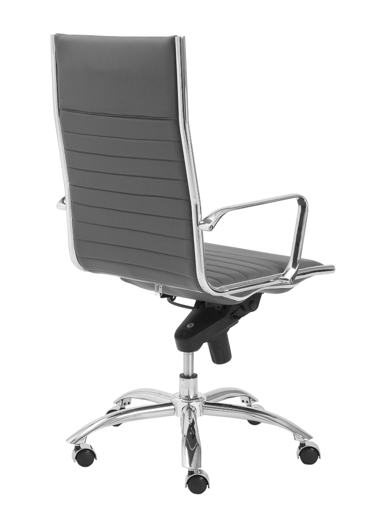 HOMESTOCK Gray High Back Executive Premium Faux Leather Office