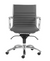 Low-Back Modern Office Chair in Gray Leatherette and Chrome by Euro Style