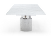 15-foot White Marble Conference Table with Polished Stainless Accents