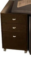 Three-Drawer Mobile File with File Drawer in Wenge Finish