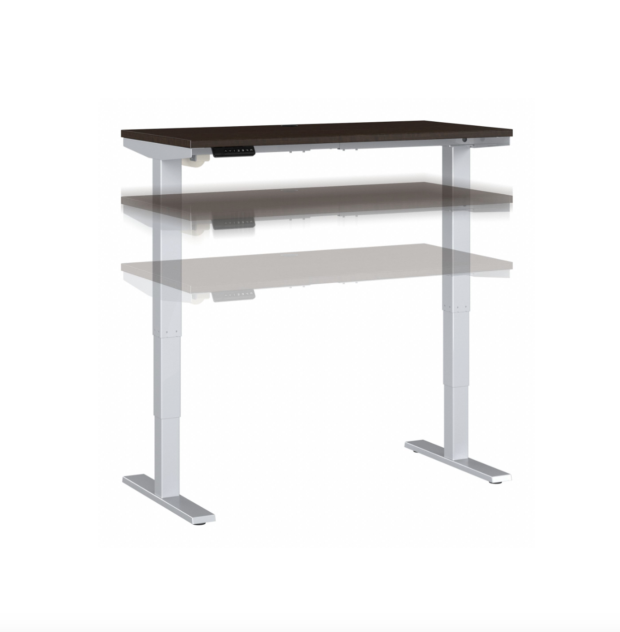 48" Mocha Cherry Sit-Stand Office Desk with Motorized Height Adjustment