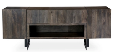 Solid Mango Wood 72" Contemporary Storage Credenza