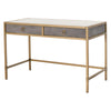 49" Brushed Gold and Strand Shagreen Desk