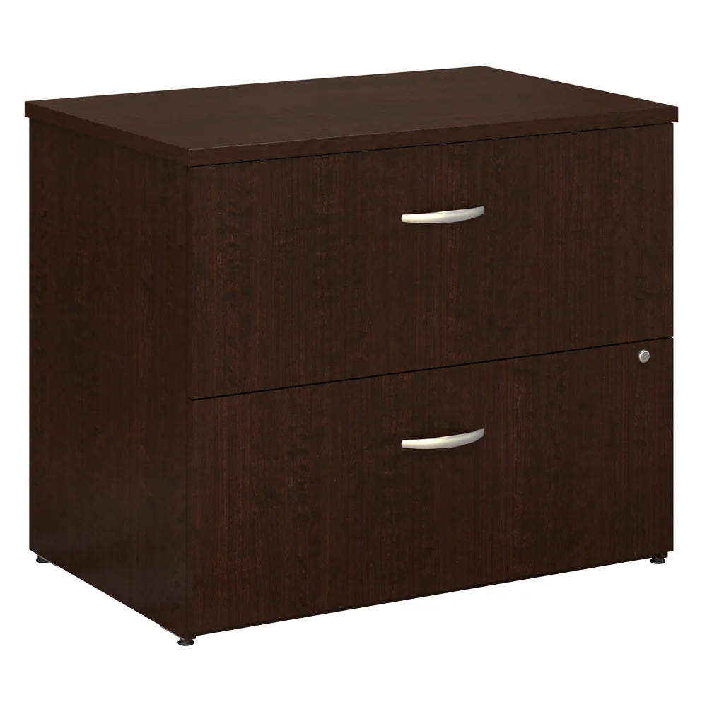 36" Pre-Assembled 2-Drawer Lateral File Cabinet in Mocha Cherry