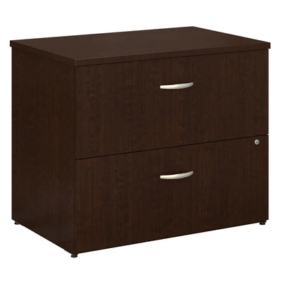 36" Pre-Assembled 2-Drawer Lateral File Cabinet in Mocha Cherry