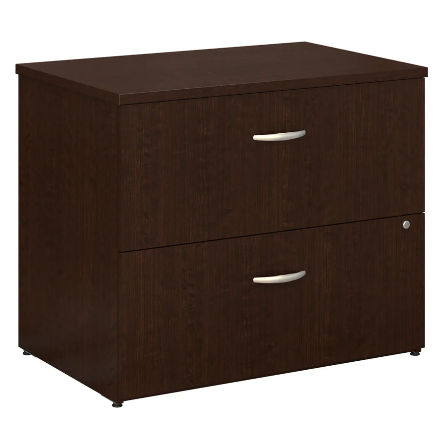 36" Pre-Assembled 2-Drawer Lateral File Cabinet in Mocha Cherry