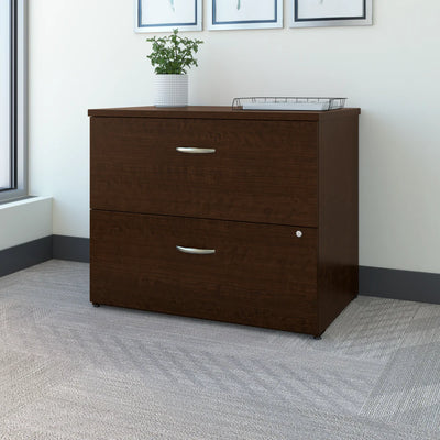 36" Pre-Assembled 2-Drawer Lateral File Cabinet in Mocha Cherry