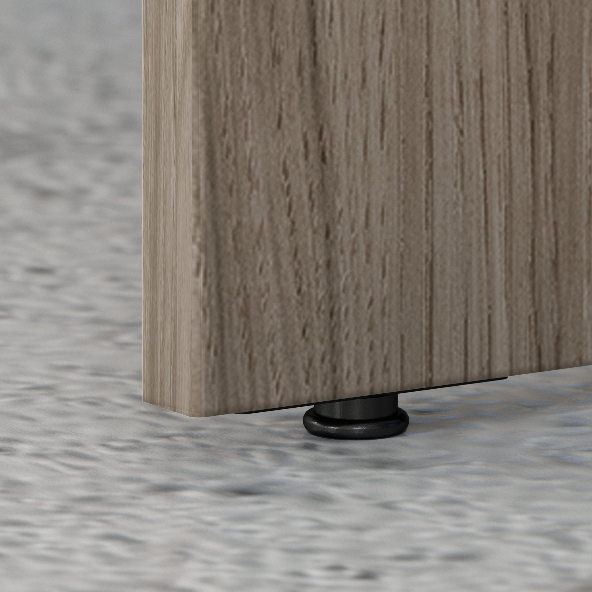 72" Bow-Front Office Desk with Privacy Panel in Modern Hickory