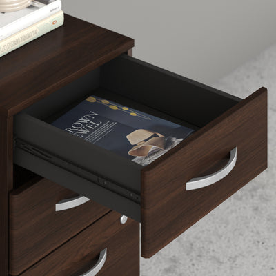 Black Walnut 72" Modern Office Desk with Mobile Pedestal