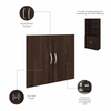 36" Modern 5-Shelf Bookcase with Doors in Black Walnut