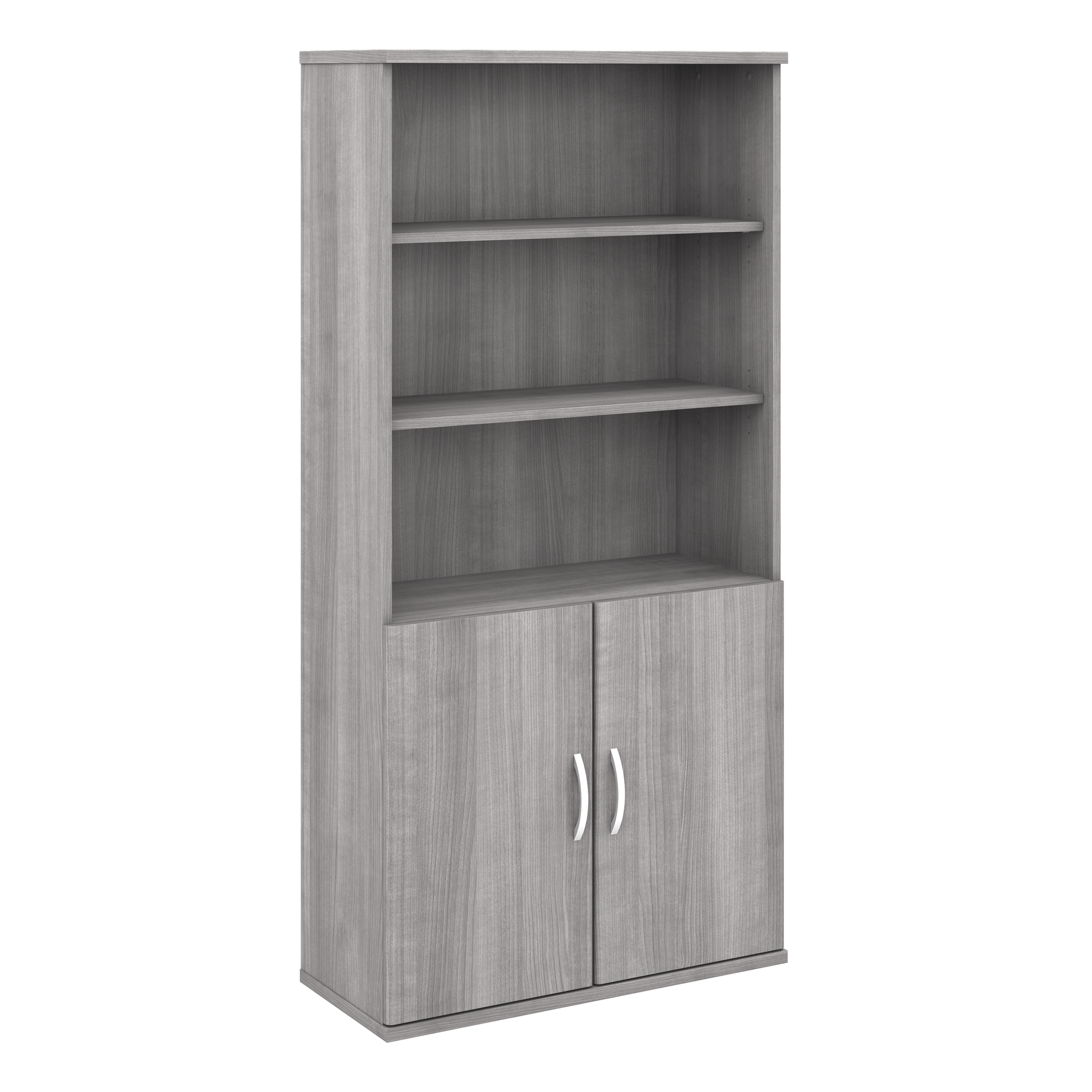 36" Modern Tall Bookcase in Platinum Gray